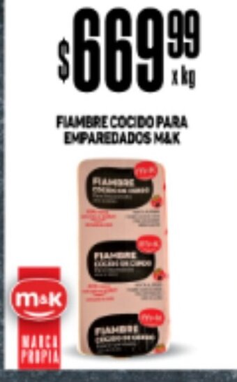 Makro Fiambre Cocido Para Emparedados M&K oferta