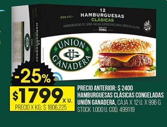 Coto Hamburguesas Clásicas Congeladas Unión Ganadera oferta
