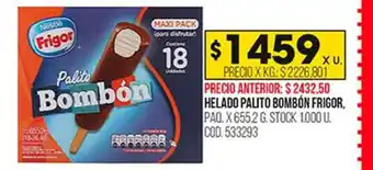 Coto Helado Palito Bombón Frigor oferta