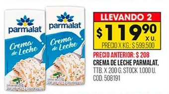 Coto Crema De Leche Parmalat oferta