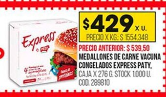 Coto Medallones de Carne Vacuna Congelados Express Paty oferta