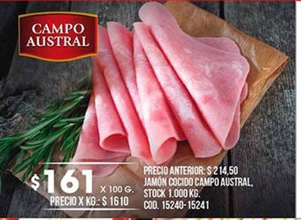 Coto Jamón Cocido Campo Austral oferta