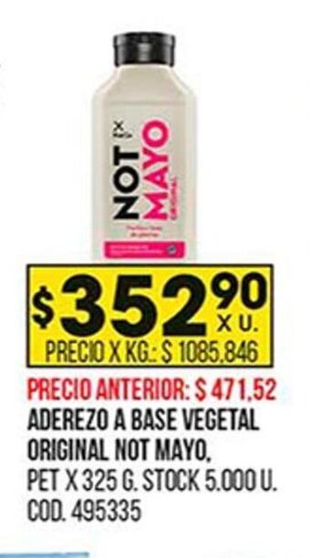 Coto Aderezo A Base Vegetal Original Not Mayo oferta