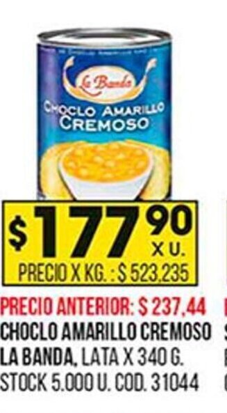 Coto Choclo Amarillo Cremoso La Banda oferta