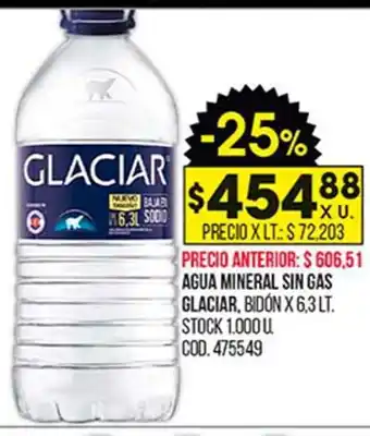 Coto Agua Mineral Sin Gas Glaciar oferta