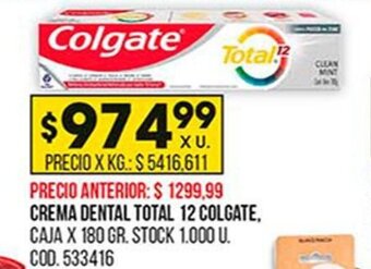 Coto Crema Dental Total 12 Colgate oferta