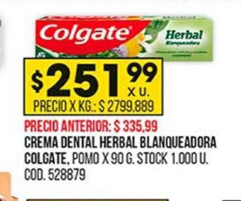 Coto Crema Dental Herbal Blanqueadora Colgate oferta