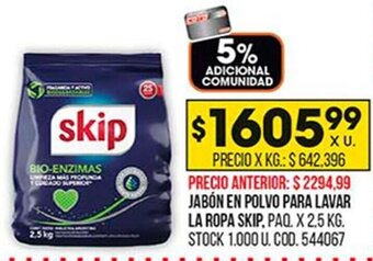 Coto Jabón En Polvo Para Lavar La Ropa Skip oferta