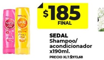 Supermayorista Vital Sedal Shampoo / Acondicionador x 190ml oferta