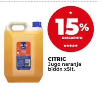 Supermayorista Vital Citric Jugo Naranja Bidón x 5lt oferta