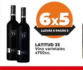 Supermayorista Vital Latitud 33 Vino Varietales x 750cc oferta