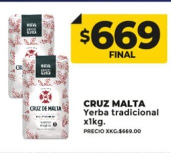 Supermayorista Vital Cruz Malta Yerba Tradicional x 1kg oferta