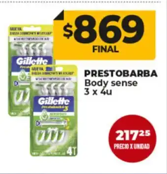 Supermayorista Vital Prestobarba Body Sense 3 x 4u oferta