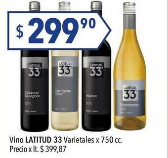 Hergo Latitud Vino 33 Varietaless x 750cc oferta