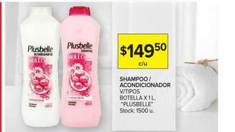 Carrefour Market "Plusbelle" Shampoo/Acondionador V/Tipos Botella x 1 L oferta