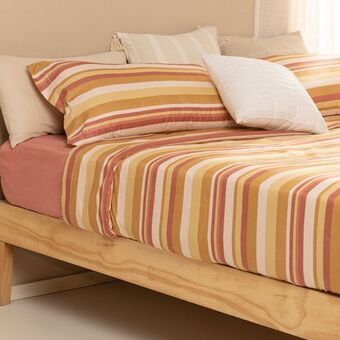 Arredo Juego de sábanas queen size rayas natural oferta