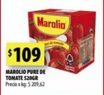 Punto Mayorista Marolio Pure De Tomate 520gr oferta