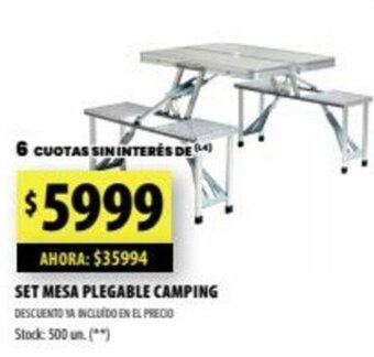 Punto Mayorista Set Mesa Plegable Camping oferta