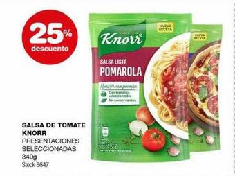 Atomo Conviene Salsa de tomate knorr 25% descuento oferta