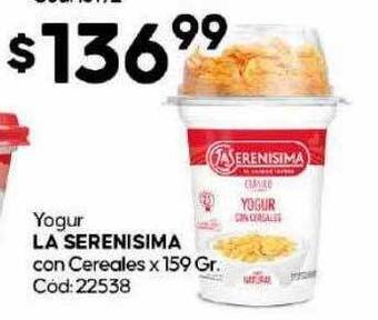 Diarco Yogur la serenisima con cereales oferta