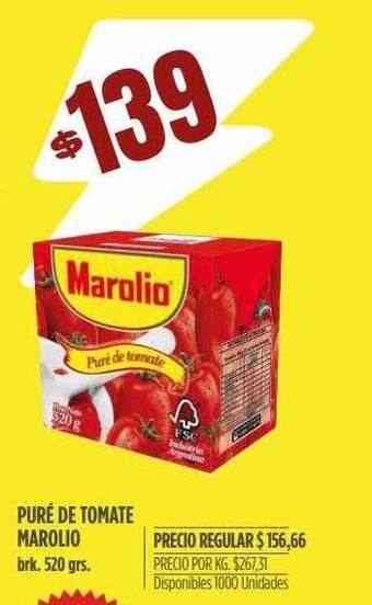 Supermercados Vea Puré de tomate marolio brk. oferta