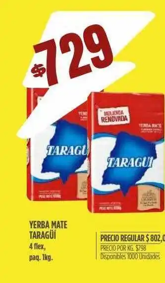 Supermercados Vea Yerba mate taragüi 4 flex oferta