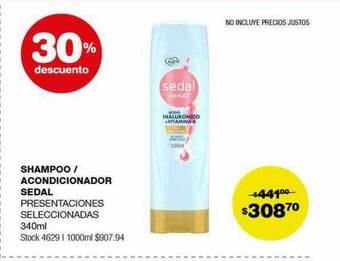 Atomo Conviene Shampoo acondicionador sedal 30% descuento oferta