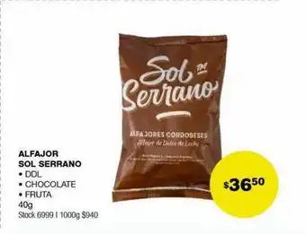 Alfajor sol serrano ddl chocolate fruta
