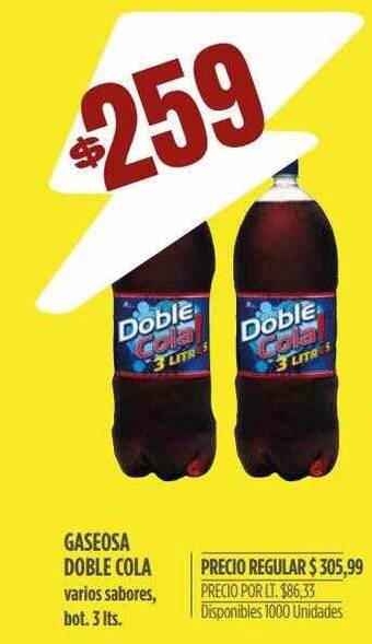 Supermercados Vea Gaseosa doble cola varios sabores bot. oferta