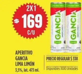 Supermercados Vea Aperitivo gancia lima limón oferta