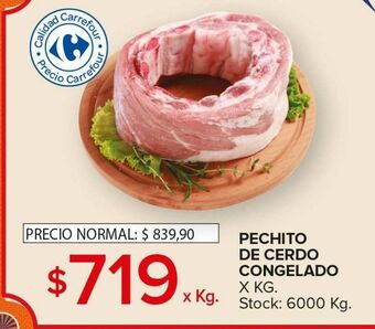 Carrefour Maxi Pechito de cerdo congelado x kg oferta