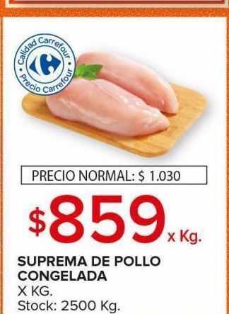Carrefour Maxi Suprema de pollo congelada x kg oferta