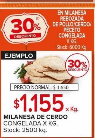 Carrefour Maxi Milanesa de cerdo congelada x kg oferta