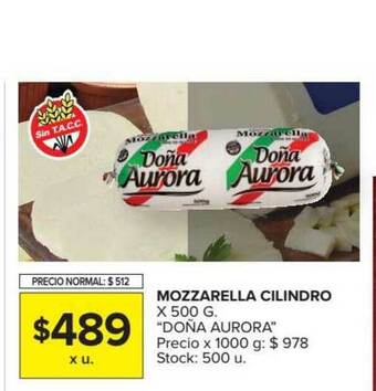 Carrefour Market "Doña Aurora" Mozzarella Cilindro x 500g oferta