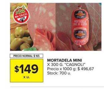 Carrefour Market "Cagnoli" Mortadela Mini x 300g. oferta