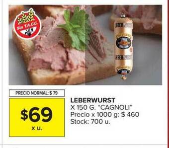 Carrefour Market "Cagnoli" Leberwurst x 150g oferta