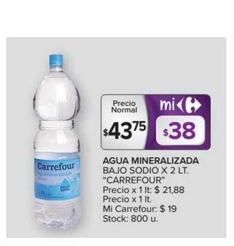 Carrefour Market Carrefour Agua Mineralizada Bajo Sodio x 2Lt oferta