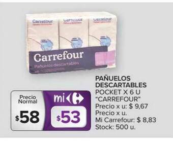 Carrefour Market Carrefour Pañuelos Descartables Pocket x 6 u oferta