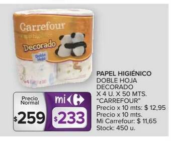 Carrefour Market Carrefour Papel Higiénico Doble Hoja Decorado x 4u. x 50mts. oferta