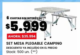 Changomas Set mesa plegable camping oferta