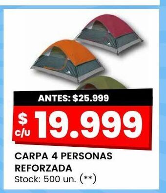 Changomas Carpa 4 personas reforzada oferta