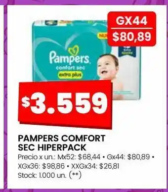 Changomas Pampers comfort sec hiperpack oferta