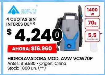 Changomas Hidrolavadora mod. avw vcw70p oferta