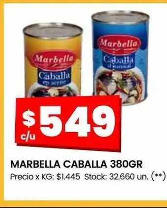 Changomas Marbella caballa 380gr oferta
