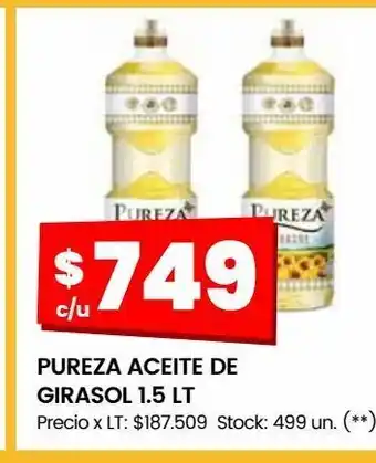 Changomas Pureza aceite de girasol 1.5 lt oferta