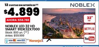 Changomas Noblex led 32 hd smart 91dk32x7000 oferta