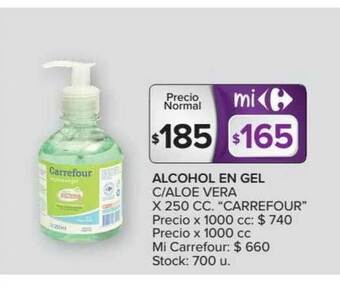 Carrefour Market Carrefour Alcohol En Gel C/Aloe Vera x 250cc oferta