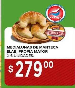 Supermercados Mayor Medialunas de manteca elab. propia mayor oferta