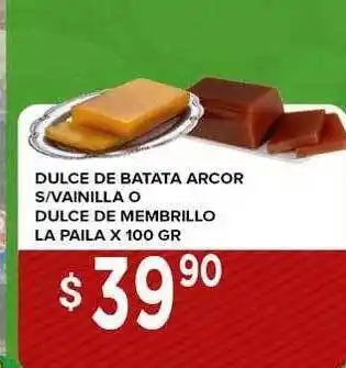 Supermercados Mayor Dulce de batata arcor s-vainilla o dulce de membrillo la paila oferta