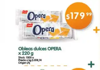 Supermercados Buenos Días Obleas Dulces Opera x 220 g oferta